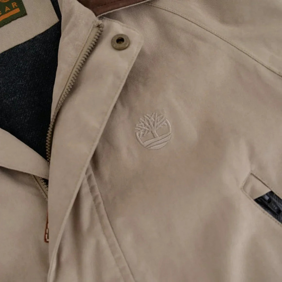 Timberland Weathergear Tan Zip Up Lined Winter Jacket ~Medium - Picture 10 of 16